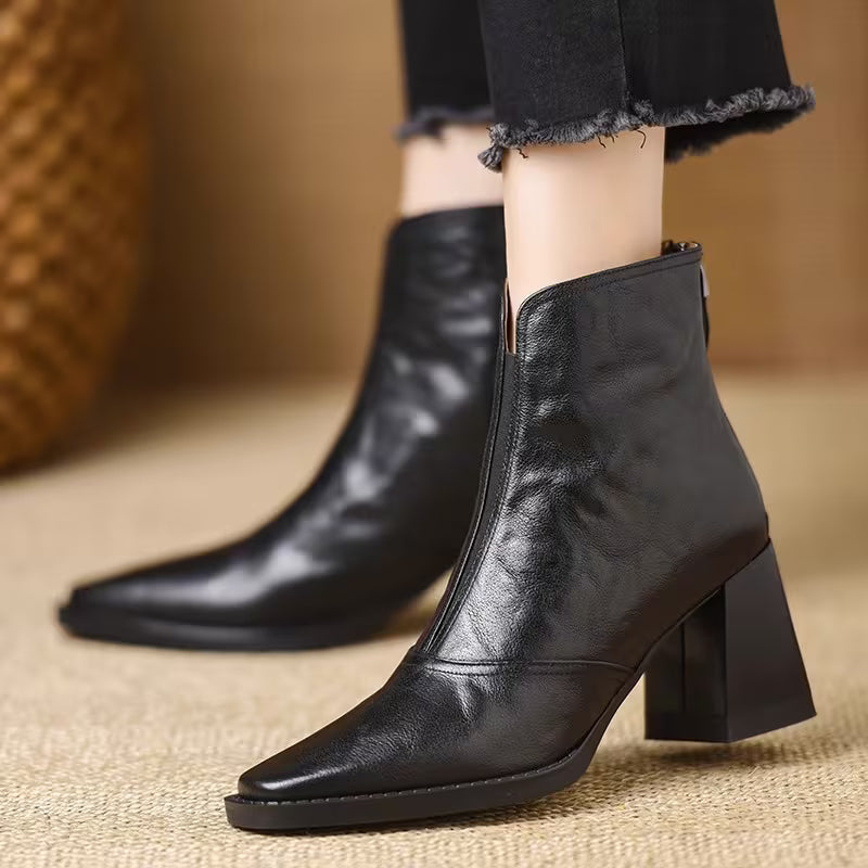Pointed Leather Boots