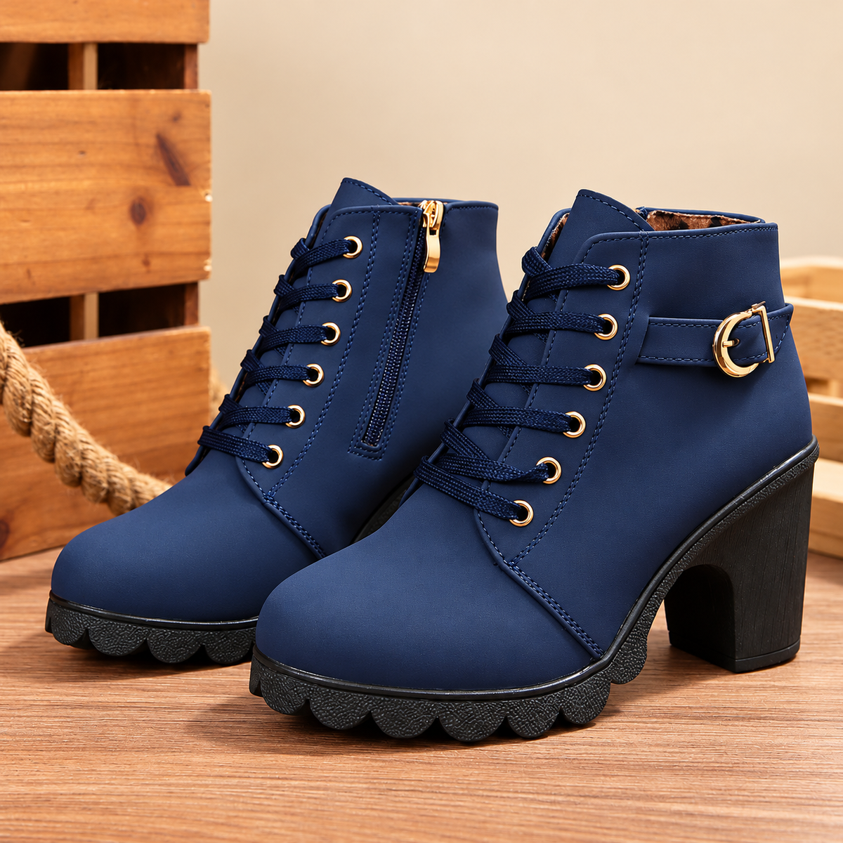 Bella Lace Up Booties