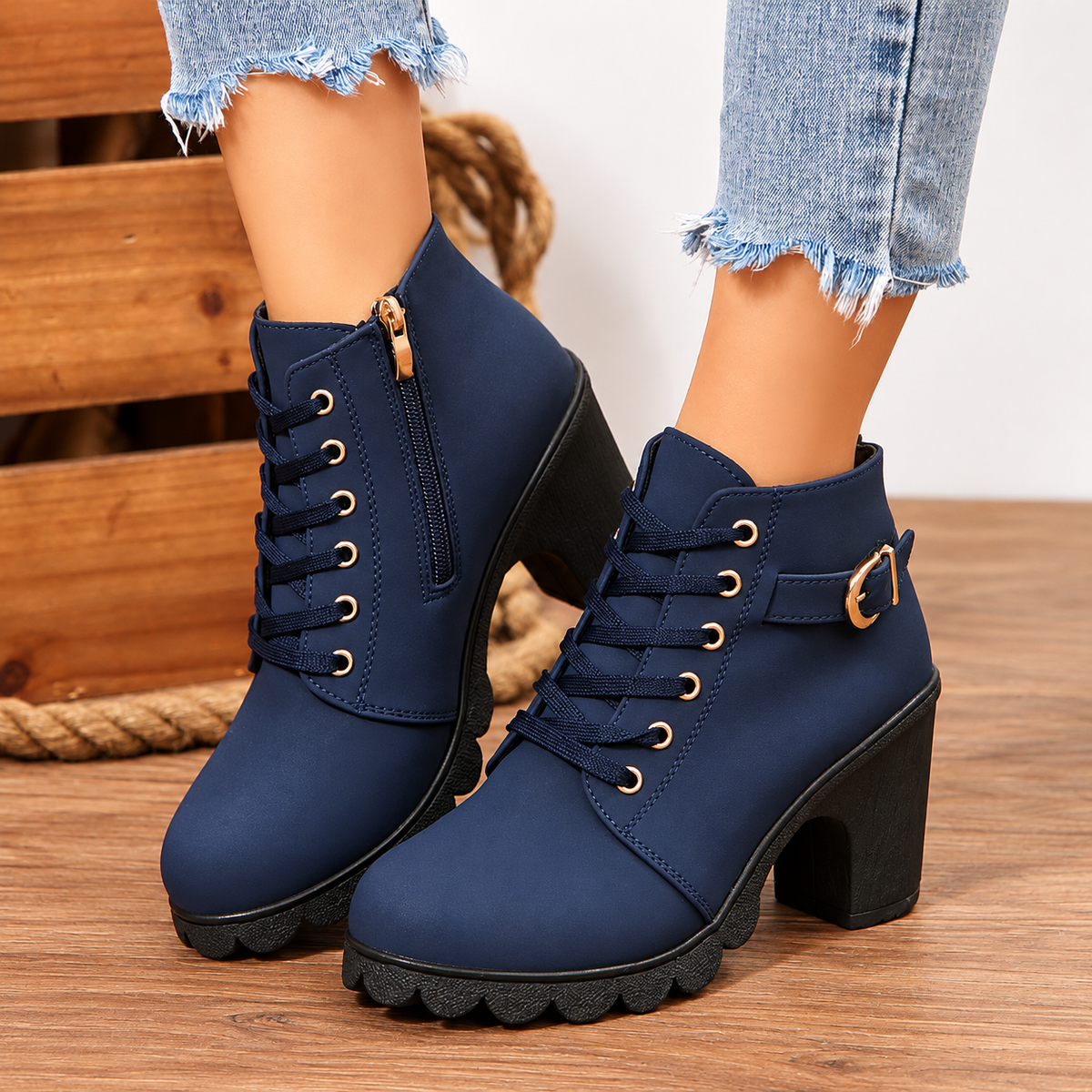 Bella Lace Up Booties