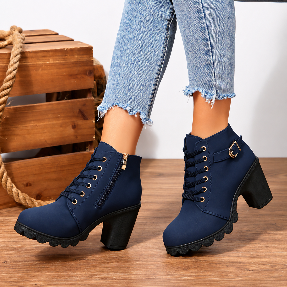 Bella Lace Up Booties