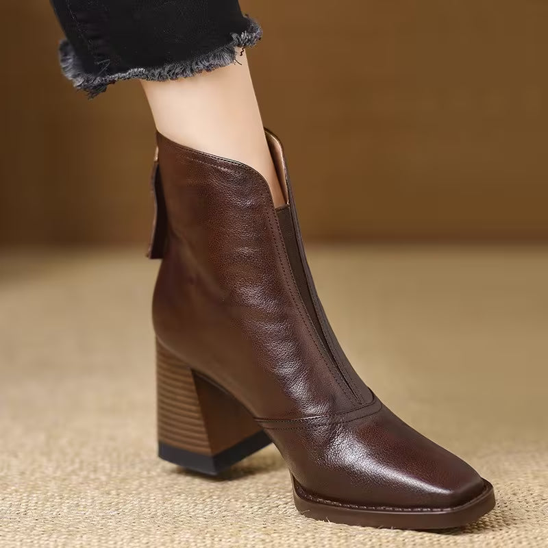 Pointed Leather Boots