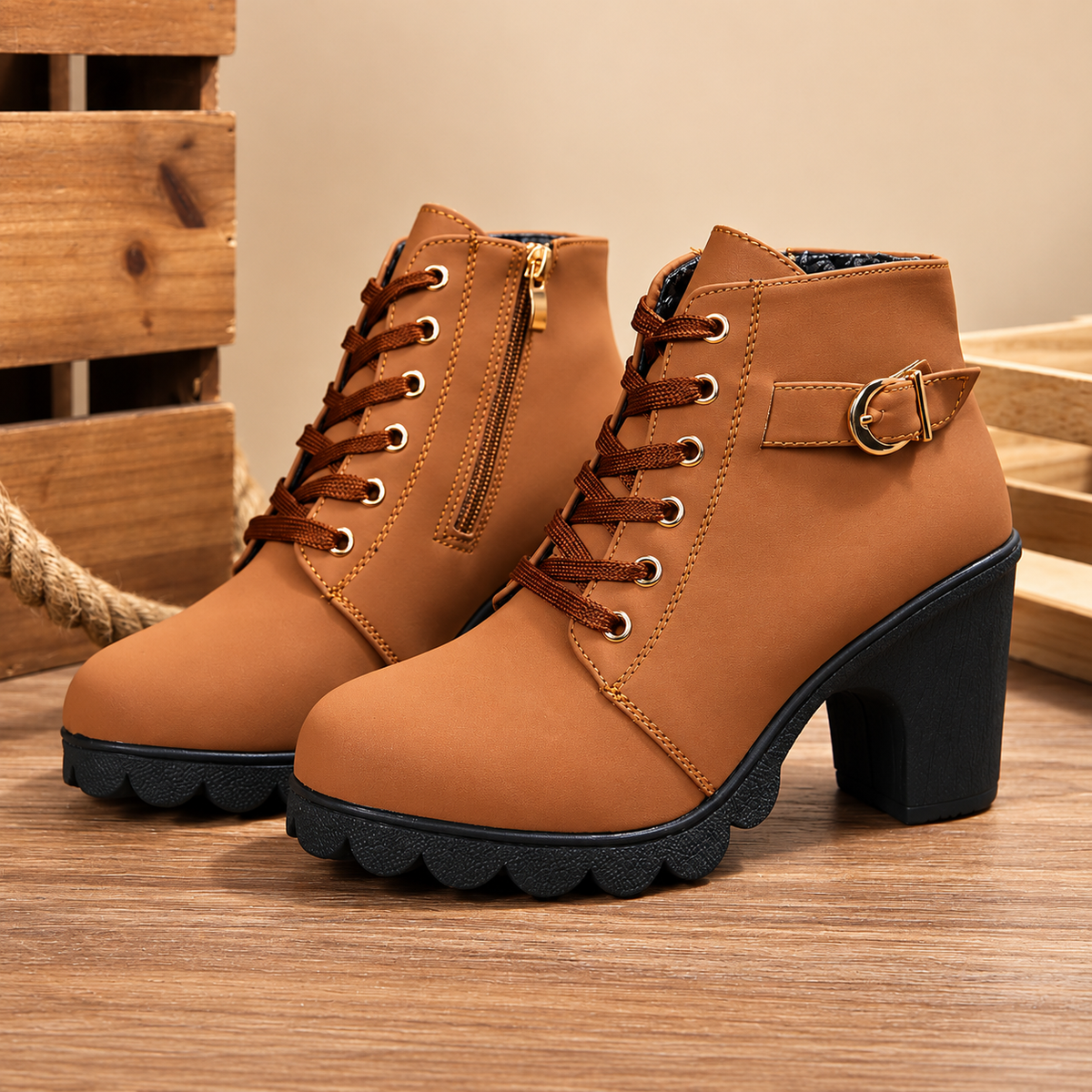 Bella Lace Up Booties