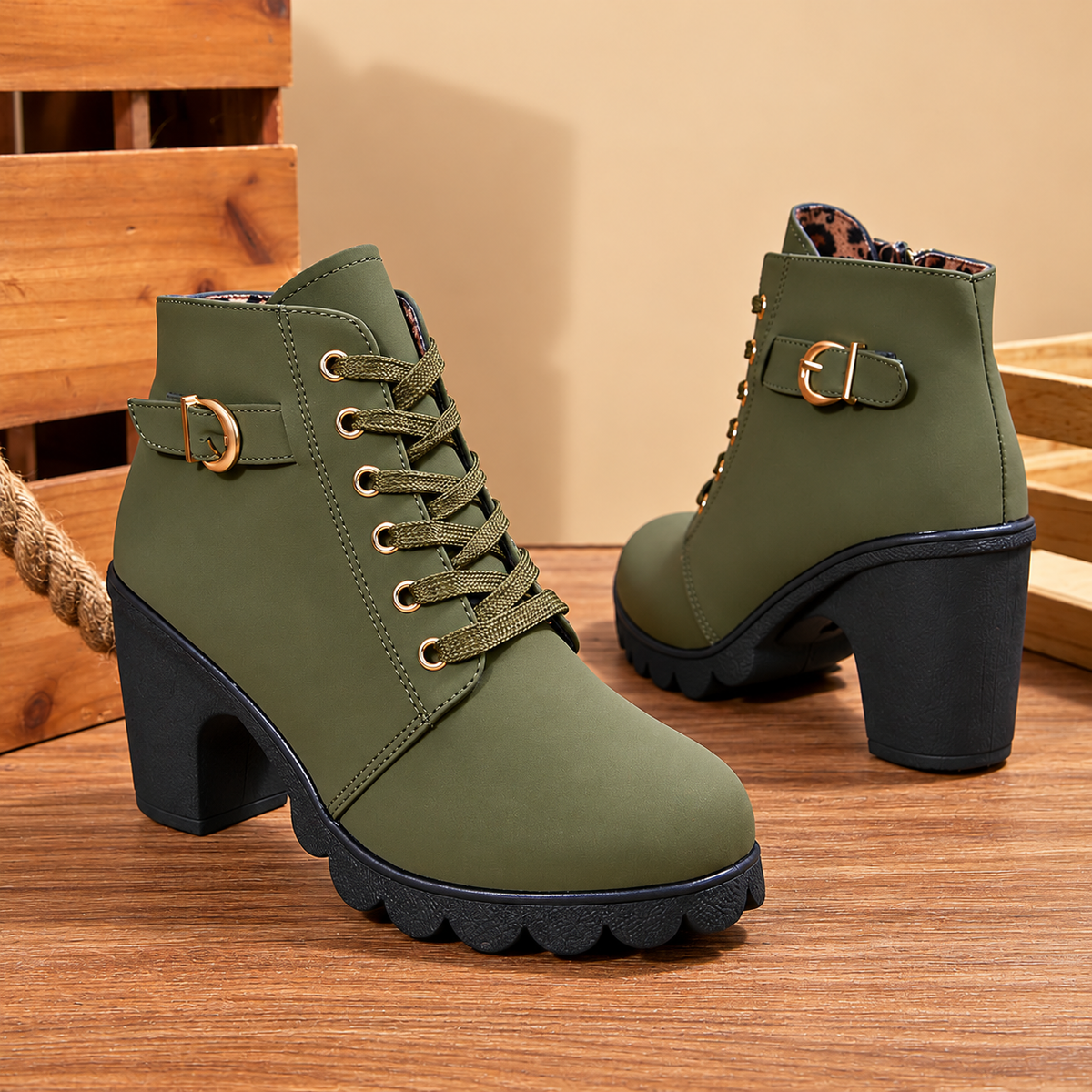 Bella Lace Up Booties