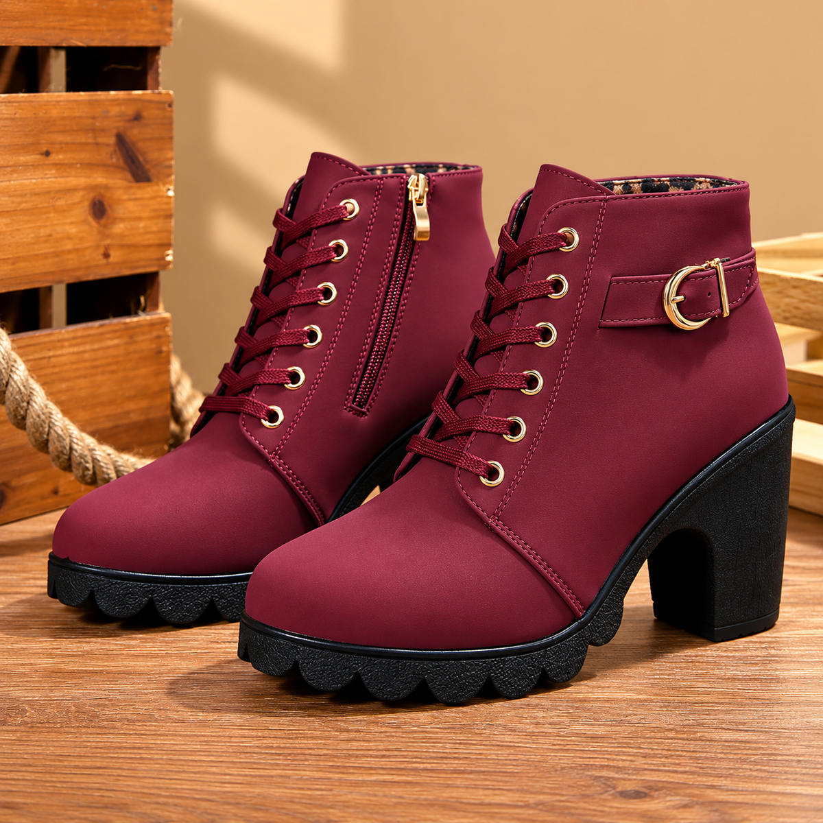 Bella Lace Up Booties