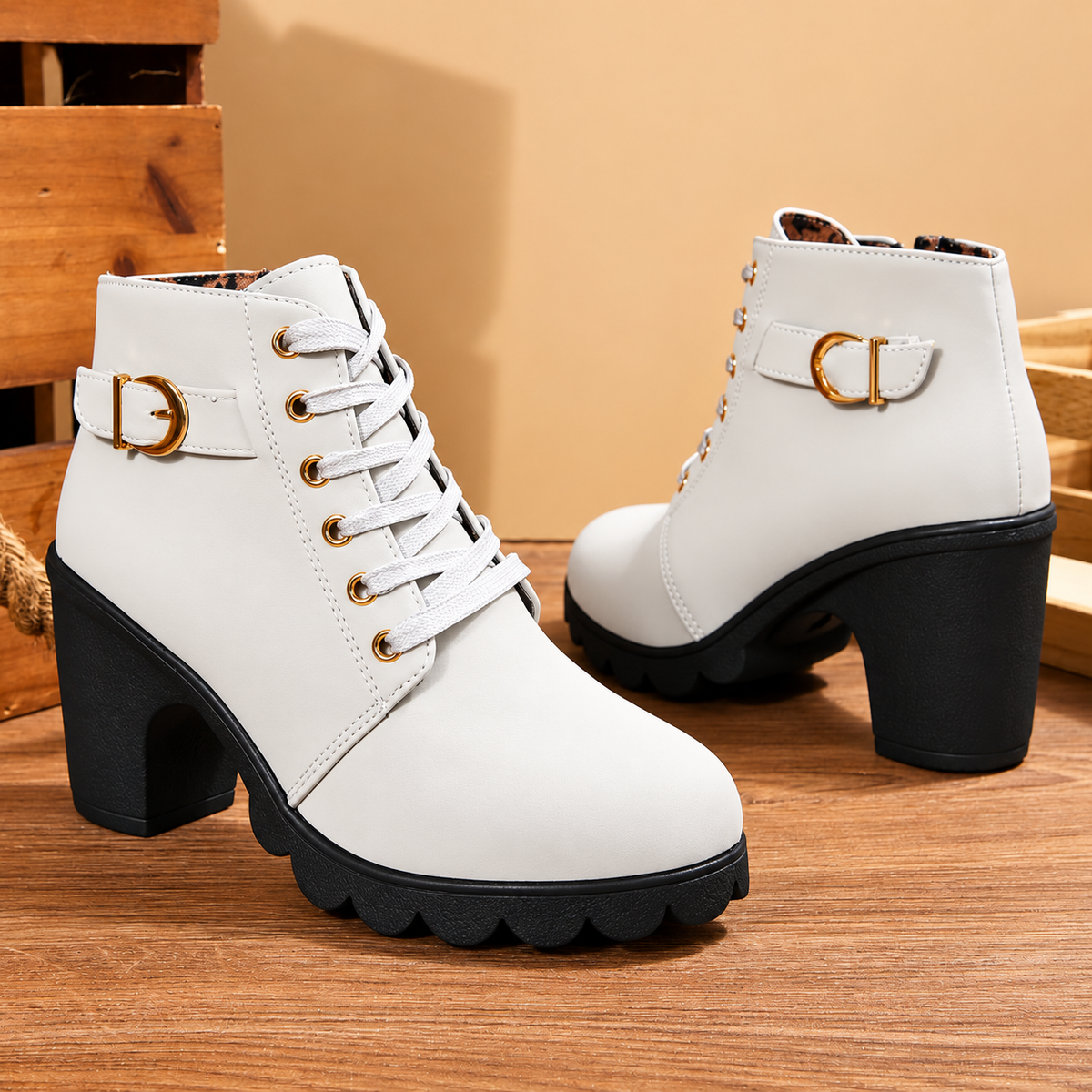 Bella Lace Up Booties